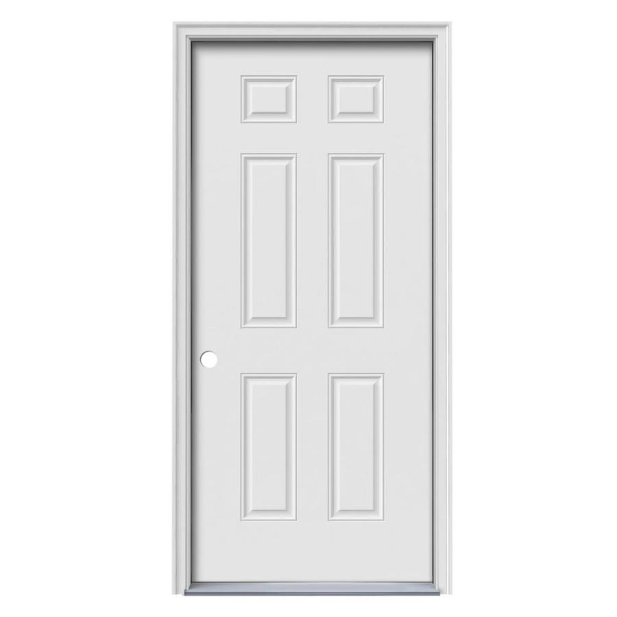 ProSteel 6 Panel Prehung Inswing Steel Entry Door (Common 32 in x 80 in; Actual 33.5 in x 81.75 in)