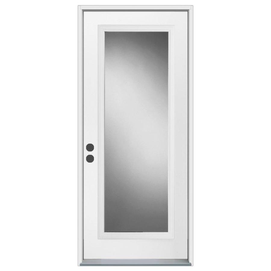 ReliaBilt Full Lite Prehung Inswing Steel Entry Door Prehung (Common 80 in x 32 in; Actual 81.75 in x 33.5 in)