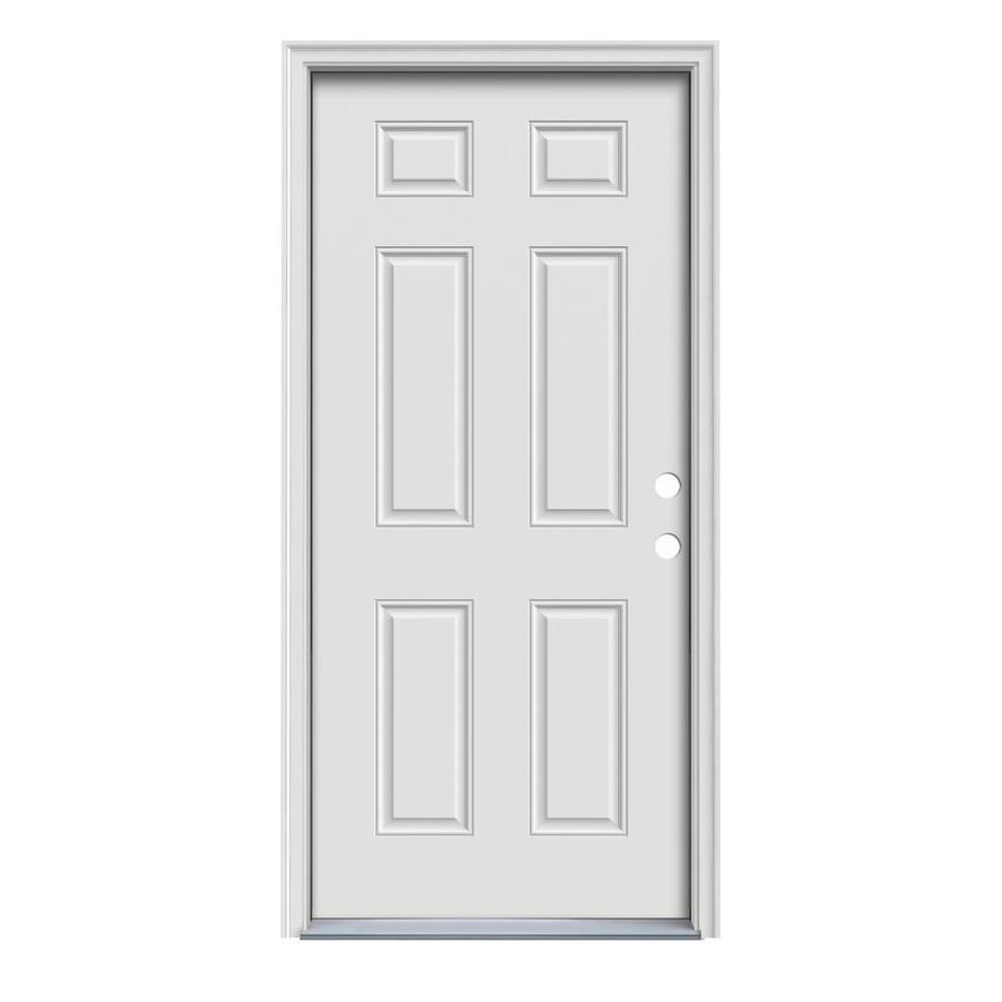 ReliaBilt 6 Panel Prehung Inswing Steel Entry Door Prehung (Common 80 in x 34 in; Actual 81.75 in x 35.5 in)