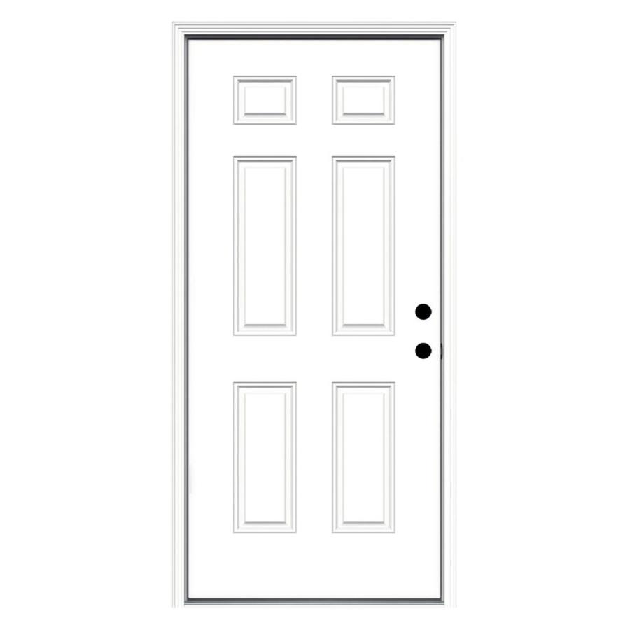 ReliaBilt 6 Panel Prehung Inswing Steel Entry Door Prehung (Common 80 in x 36 in; Actual 81.75 in x 37.5 in)