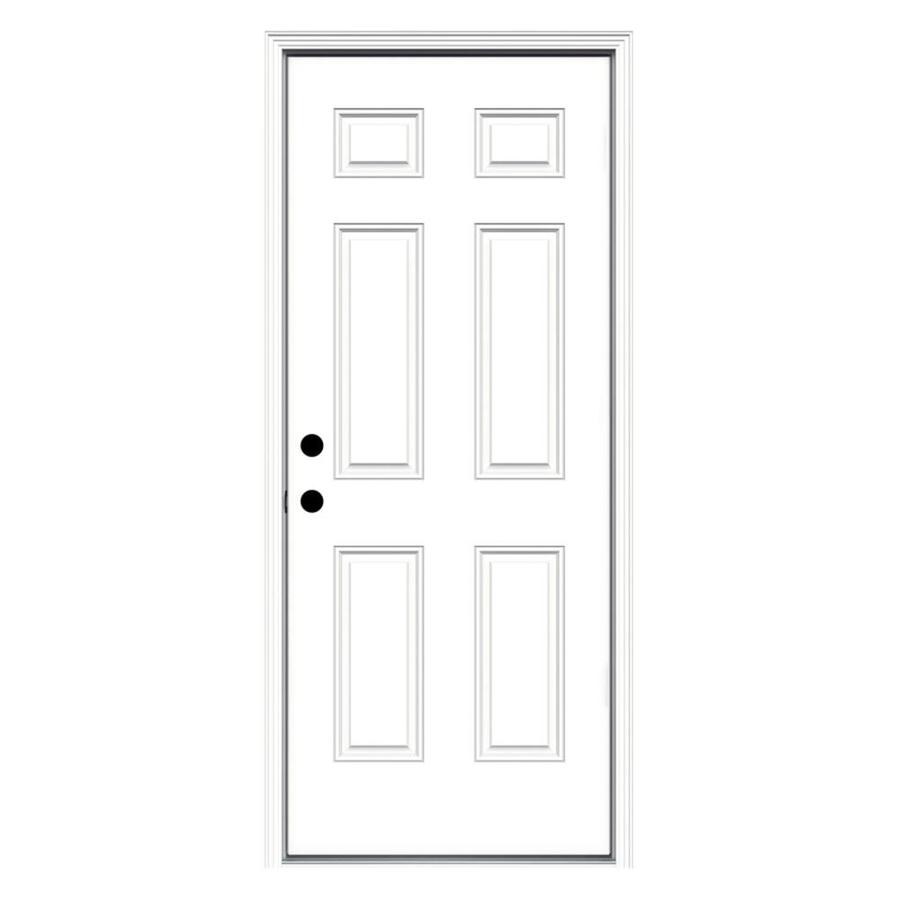 ReliaBilt 6 Panel Prehung Inswing Steel Entry Door Prehung (Common 80 in x 32 in; Actual 81.75 in x 33.5 in)