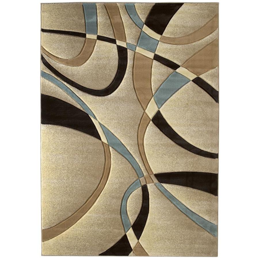 United Weavers Of America Contours Ivory Rectangular Indoor Woven Area Rug (Common 5 x 8; Actual 63 in W x 86 in L)