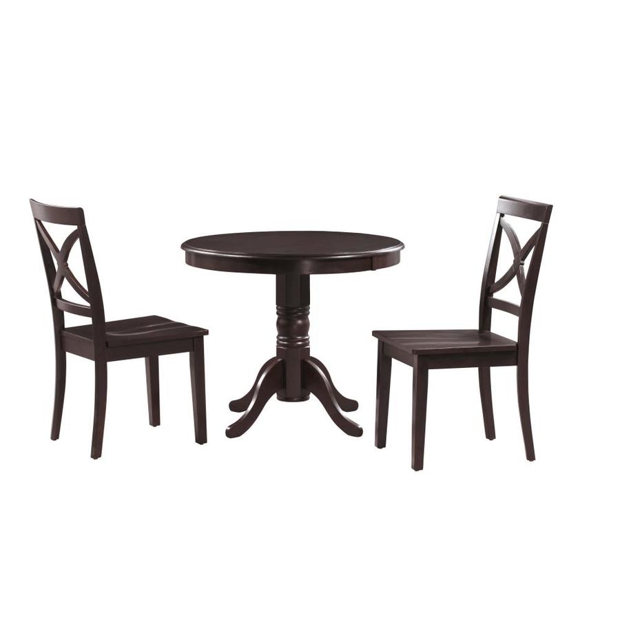 M D Furniture Mocha Black Dining Room Set With Round Table Rubber Womo5 Blk C Accuweather Shop