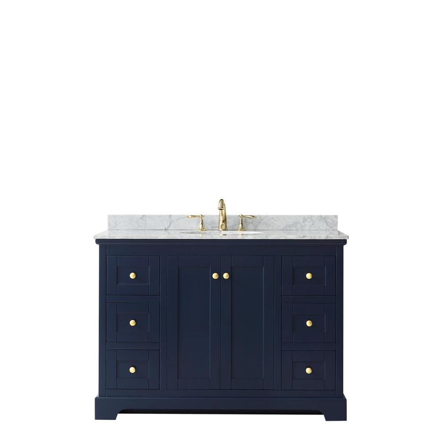 Wyndham Collection Avery 48-in Dark Blue Single Sink Bathroom - Wyndham Collection Avery 48-in Dark Blue Single Sink Bathroom