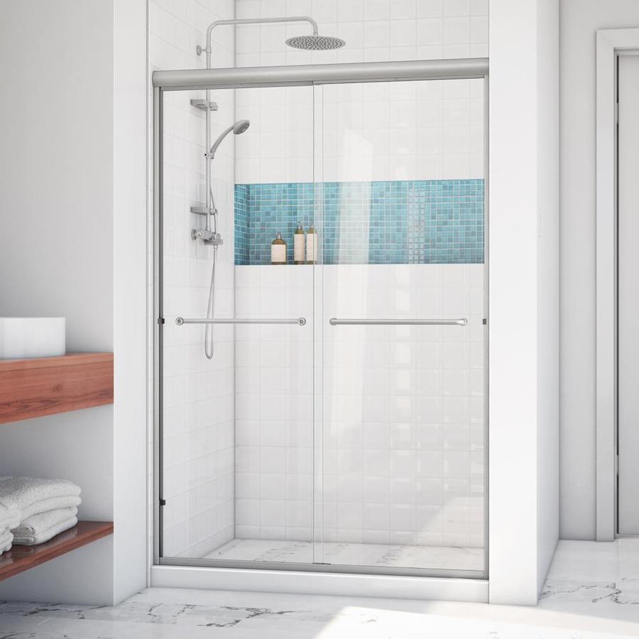 Arizona Shower Door Euro 44 in to 48 in W x 76.375 in H Brushed Nickel Sliding Shower Door