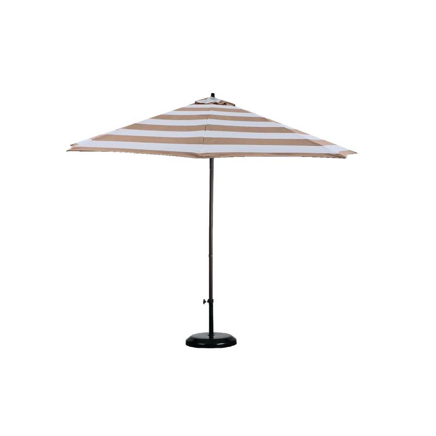 Lauren Companylauren Company 108 Ft Round Tan White Stripe With Bronze Aluminum Frame Auto Tilt Market Patio Umbrella Lcataf908 Str Tn Wh Dailymail