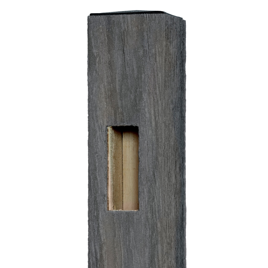 Woodshades 4 in x 4 in x 5 ft Barnwood Composite End Post