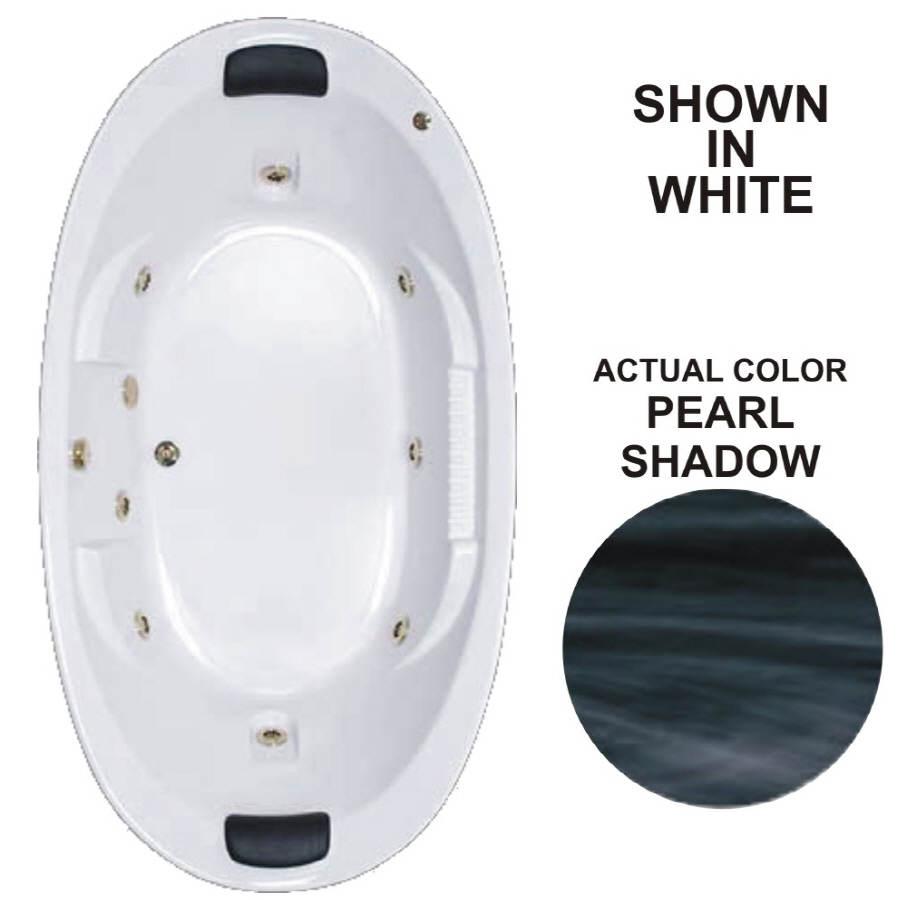 Watertech Whirlpool Baths Designer 83.625 in L x 45.75 in W x 21.375 in H 2 Person Pearl Shadow Oval Whirlpool Tub