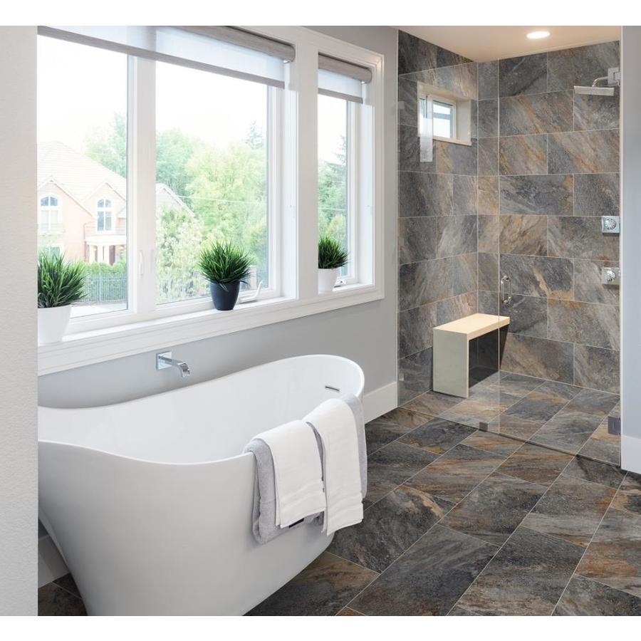Della Torre Belmont Multicolor 12 In X 24 Glazed Porcelain Stone Look Floor And Wall Tile The Department At Lowes Della Torre Belmont Multicolor 12 In X