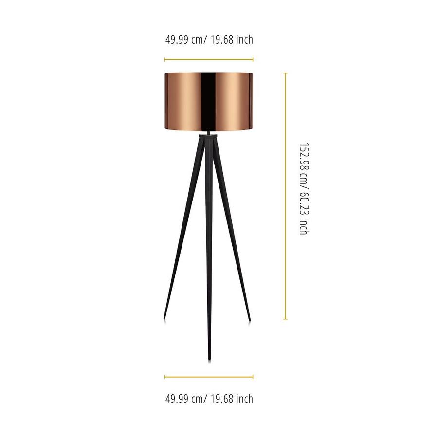 Versanora Roman 60 23 In Copper Black Tripod Floor Lamp In The Floor Lamps Department At Lowes Com