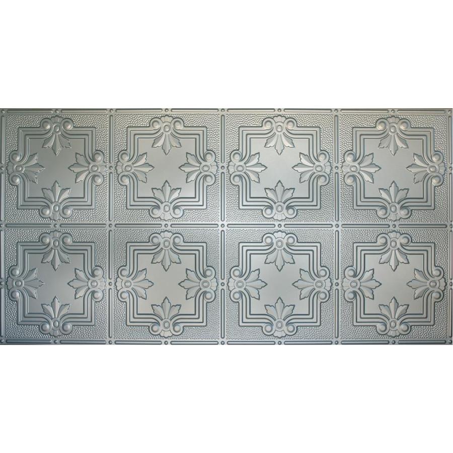 Dimensions Nickel Faux Tin Surface Mount Ceiling Tile (Common 48 in x 24 in; Actual 48.5 in x 24.5 in)