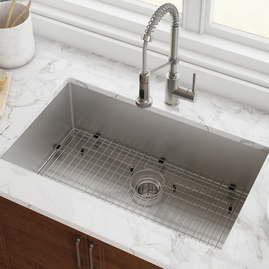 Kraus Handmade 16 Gauge Single Basin Undermount Stainless Steel Kitchen Sink