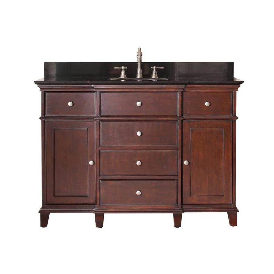 Avanity Windsor Walnut Undermount Single Sink Poplar Bathroom Vanity with Granite Top (Common 49 in x 22 in; Actual 49 in x 22 in)