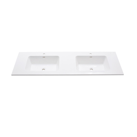 Shop Avanity Versastone Solid Surface Integral Double Sink Bathroom ...