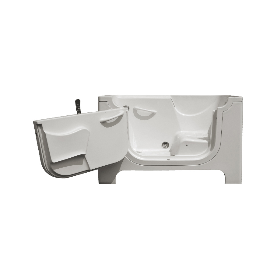 Endurance 60 in L x 30 in W x 42 in H White Gelcoat/Fiberglass Rectangular Walk In Bathtub with Left Hand Drain