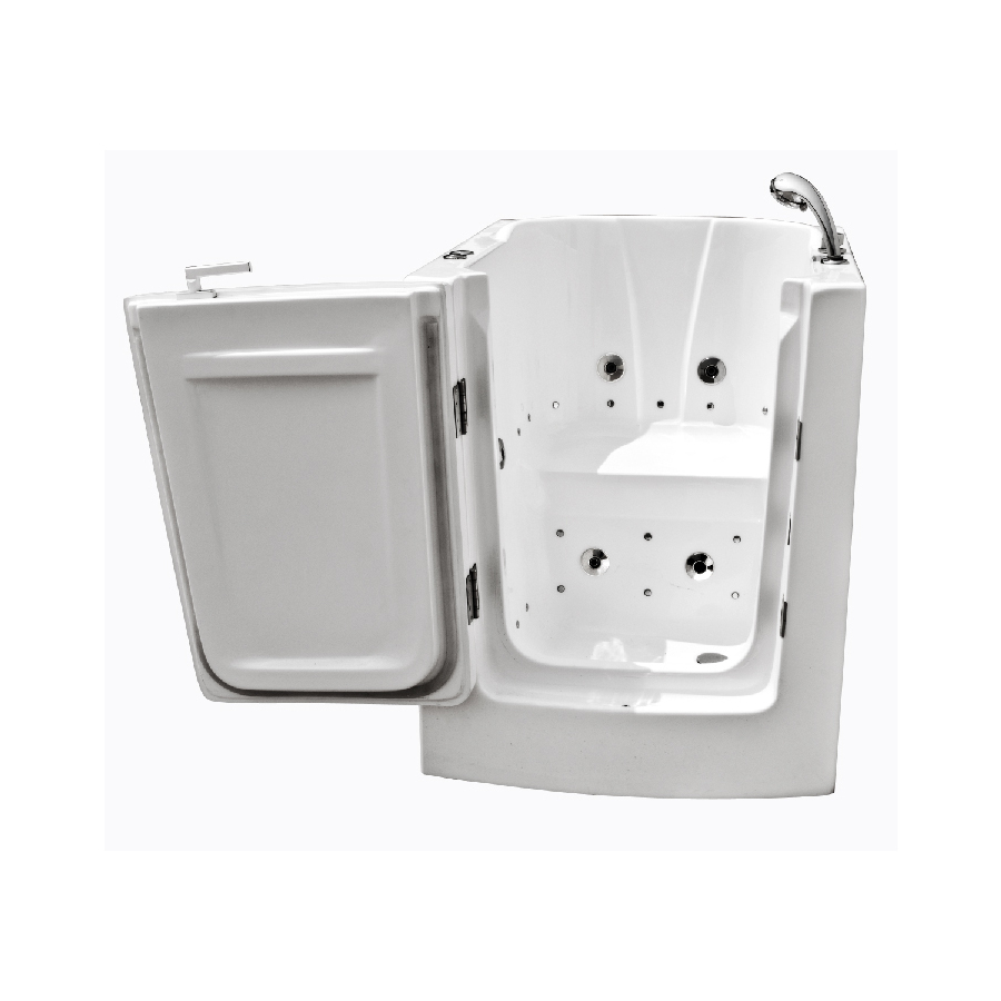 Endurance 32 in L x 38 in W x 38 in H White Acrylic Rectangular Walk In Whirlpool Tub and Air Bath