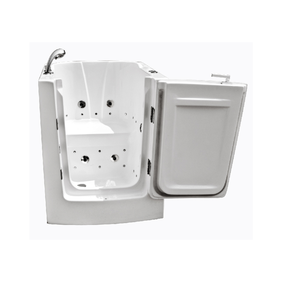 Endurance 32 in L x 38 in W x 38 in H White Acrylic Rectangular Walk In Whirlpool Tub and Air Bath