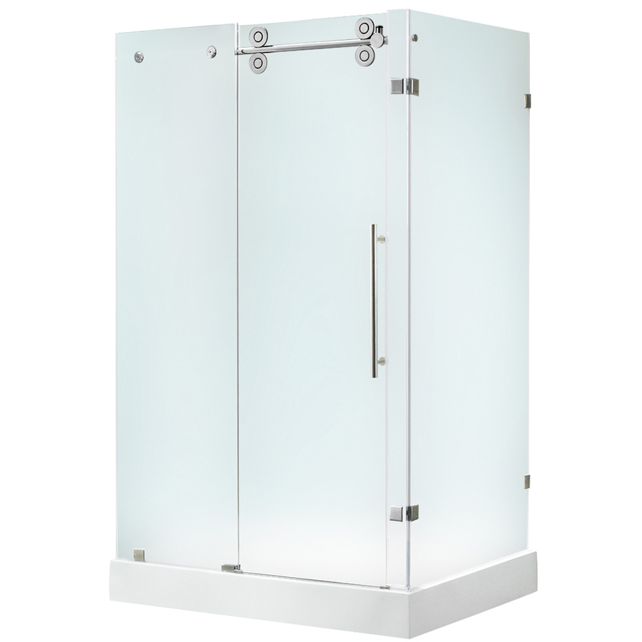 VIGO Frameless Showers 79.875 in H x 48.125 in W x 36.125 in L Chrome Rectangle 3 Piece Corner Shower Kit