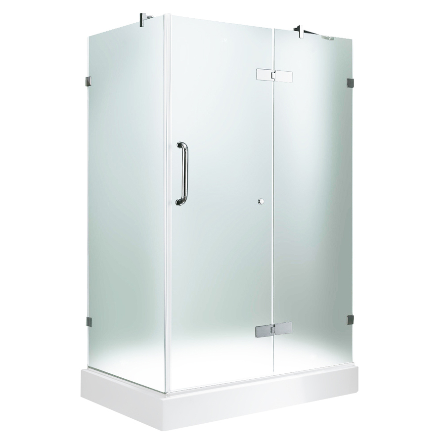 VIGO Frameless Showers 79.25 in H x 46 in W x 34.125 in L Chrome Square 3 Piece Corner Shower Kit