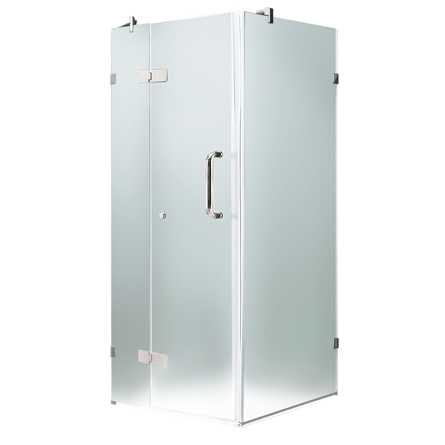 VIGO 22.875 in to 22.875 in Frameless Hinged Shower Door