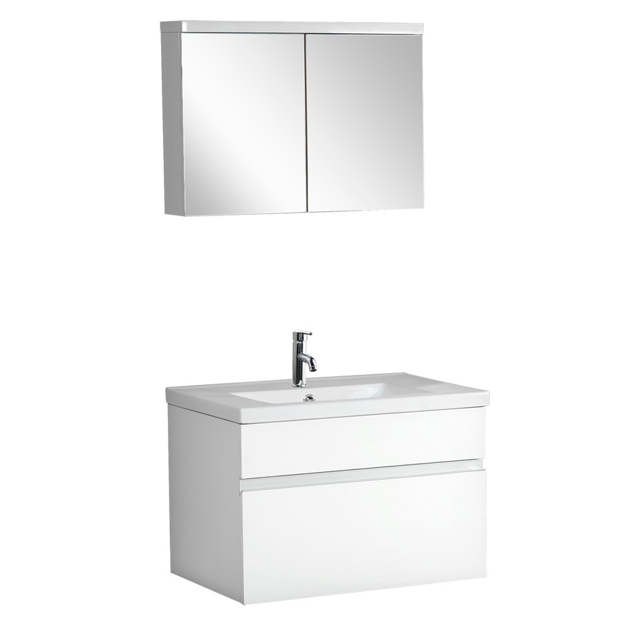 DreamLine Modern 24 in x 18.5 in White Drop In Single Sink Bathroom Vanity with Cultured Marble Top