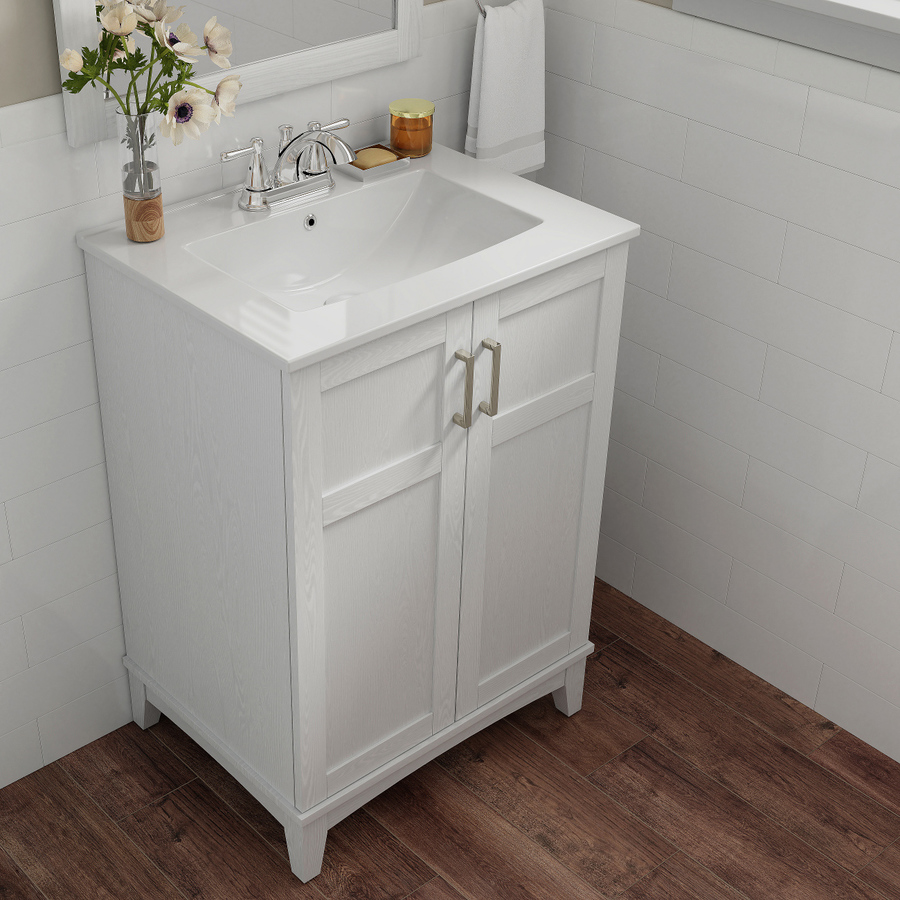 24 Inch Bathroom Vanity Lowes / Scott Living Durham White Undermount ...