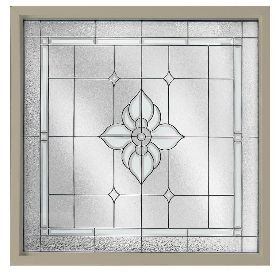 Hy Lite 47 1/2 in x 47 1/2 in Decorative Glass Series Tan Triple Pane Square New Construction Decorative Glass Fixed Window