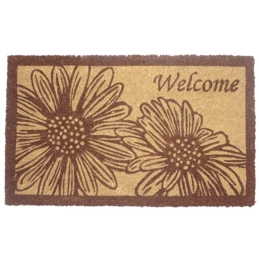 Style Selections Brown Rectangular Door Mat (Common 18 in x 30 in; Actual 17.6 in x 29.4 in)