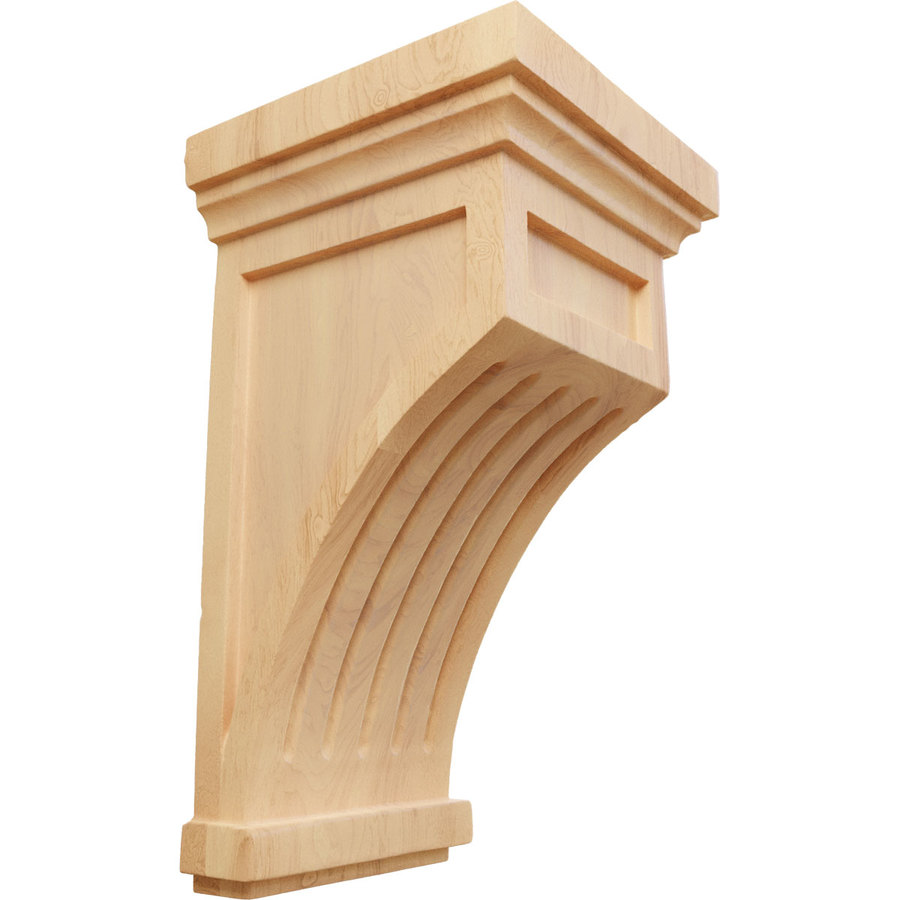 Ekena Millwork 10 in x 5.496 in x 5.5 in Stain Grade Interior/Exterior Red Oak Corbel Accent