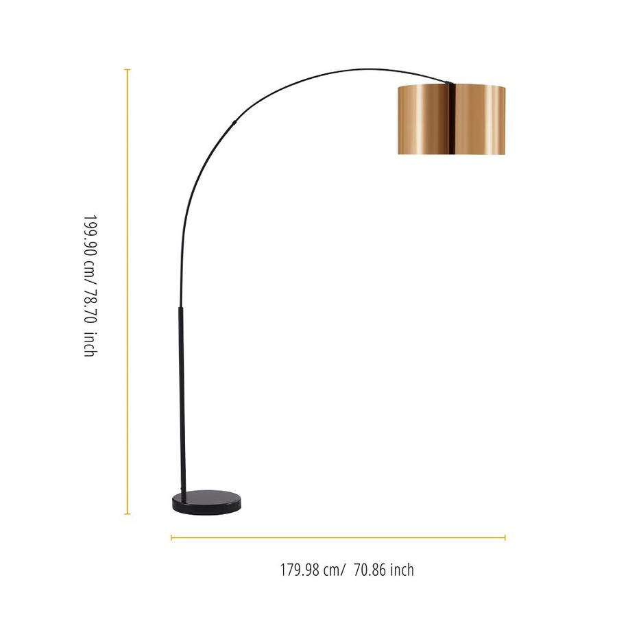 Versanora Laurella 78 7 In Copper And Black Arc Floor Lamp The Lamps Department At Lowes Floor Lamp In The Lamps