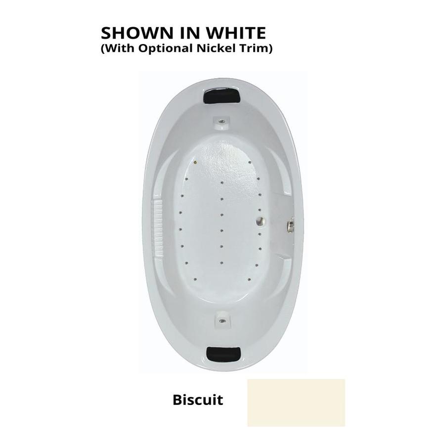 Watertech Whirlpool Baths 86 in L x 46 in W x 22.375 in H Biscuit Acrylic 2 Person Oval Drop in Air Bath