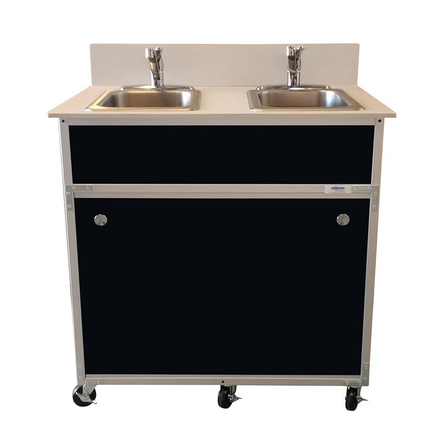 MONSAM Black Double Basin Stainless Steel Portable Sink