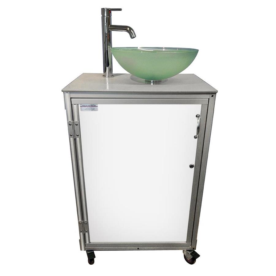 MONSAM White Single Basin Stainless Steel Portable Sink