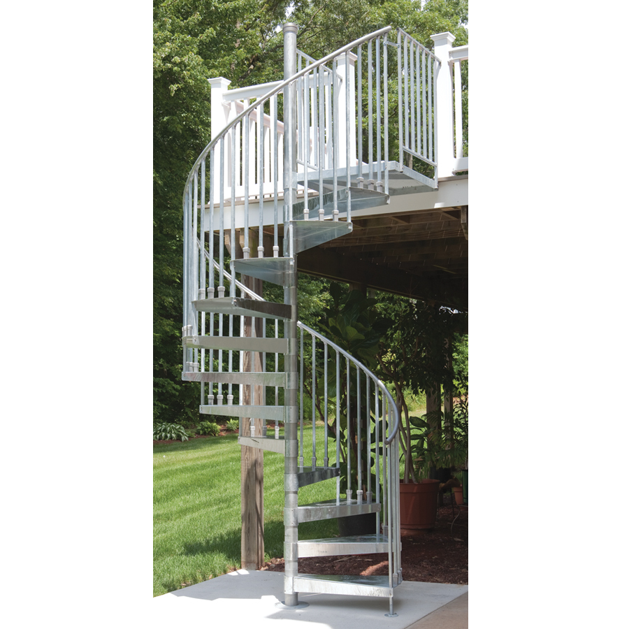 Shop The Iron Shop Venice 26in x 10.25ft Galvanized Spiral Staircase