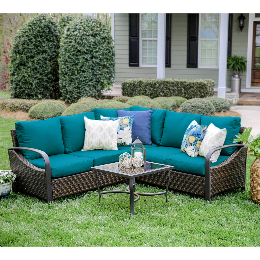 Leisure Madeleisure Made Trenton 4 Piece Metal Frame Patio Conversation Set With Cushions 490045 Pea Dailymail