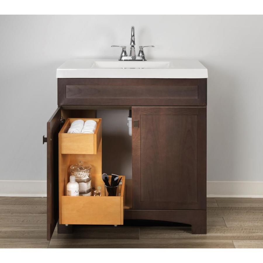Style SelectionsStyle Selections Vanity Storage Natural Finish Bathroom