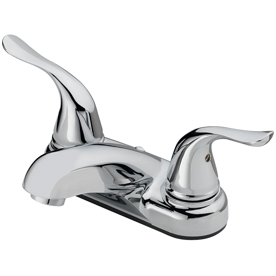 Project Source Project Source Chrome 2 Handle 4 in Centerset WaterSense Bathroom Sink Faucet (Drain Included)