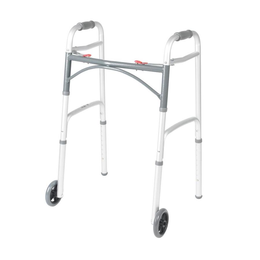 Drive Medical Deluxe Two Button Folding Walker with 5-in Wheels | 10210-1