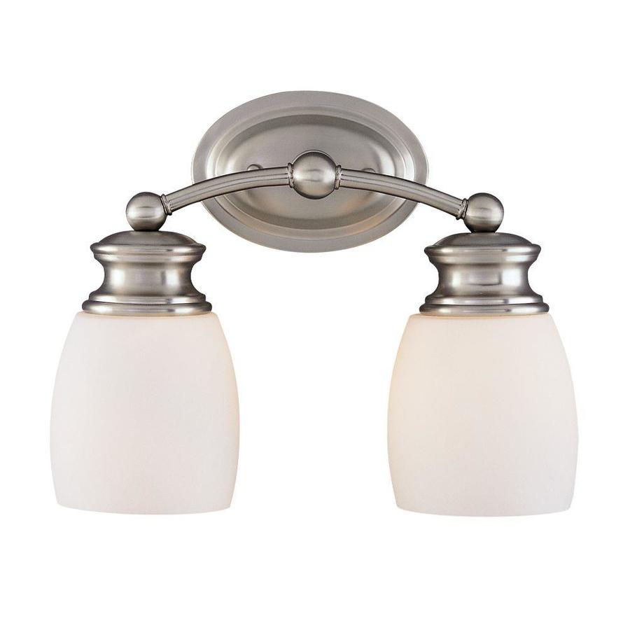 2 Light Shandy Satin Nickel Bathroom Vanity Light