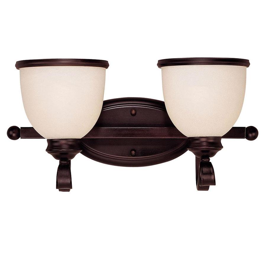 2 Light Shandy English Bronze Bathroom Vanity Light