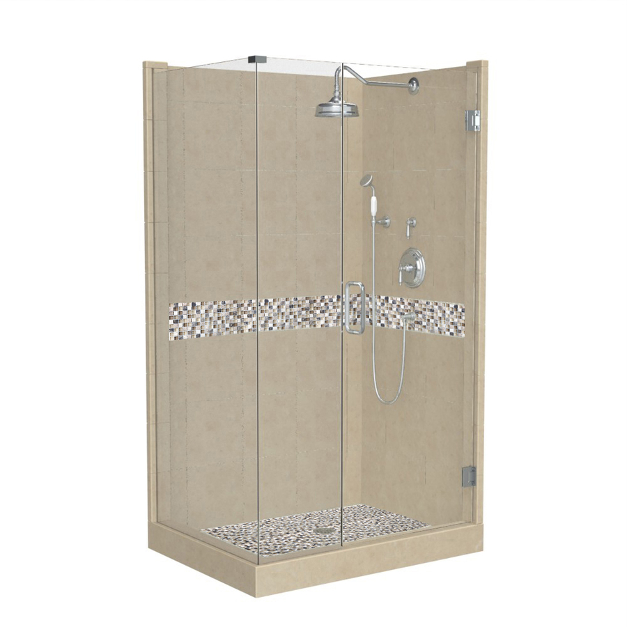 American Bath Factory Java 86 in H x 36 in W x 48 in L Medium with Accent Square Corner Shower Kit