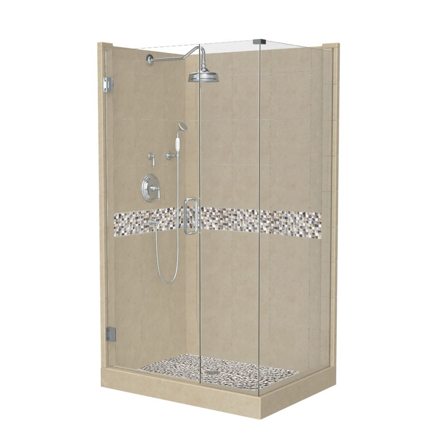 American Bath Factory Java 86 in H x 36 in W x 36 in L Medium with Accent Square Corner Shower Kit