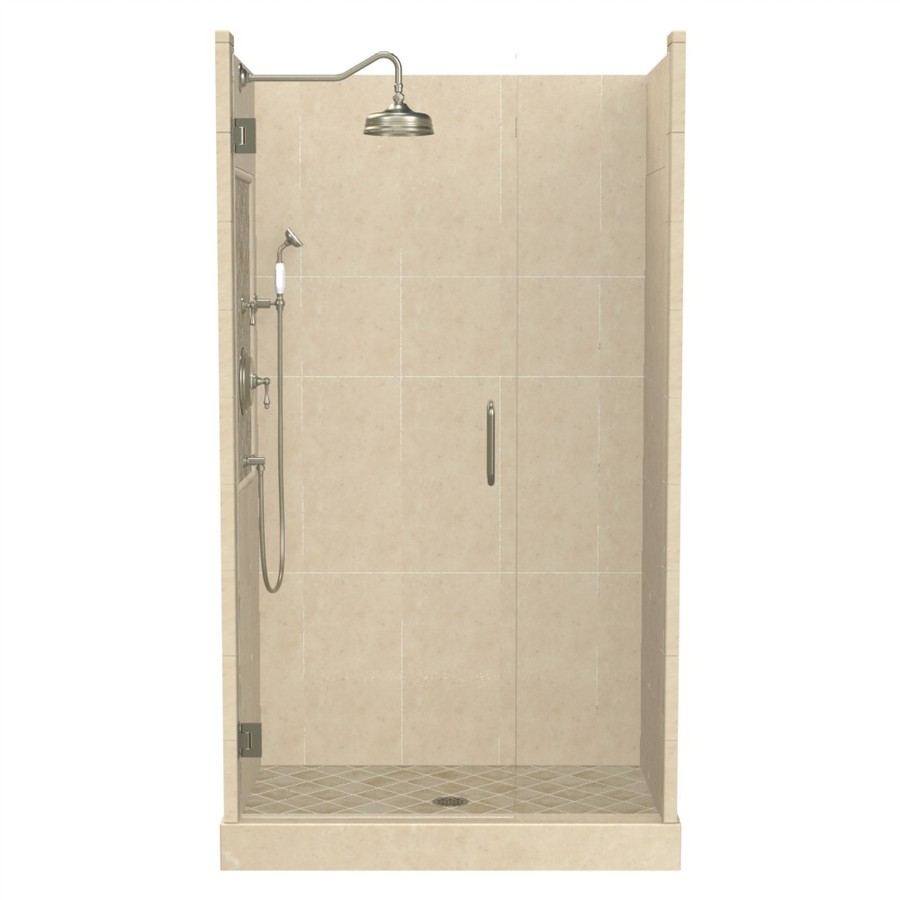 American Bath Factory Panel 86 in H x 36 in W x 48 in L Medium Fiberglass and Plastic Wall Alcove Shower Kit