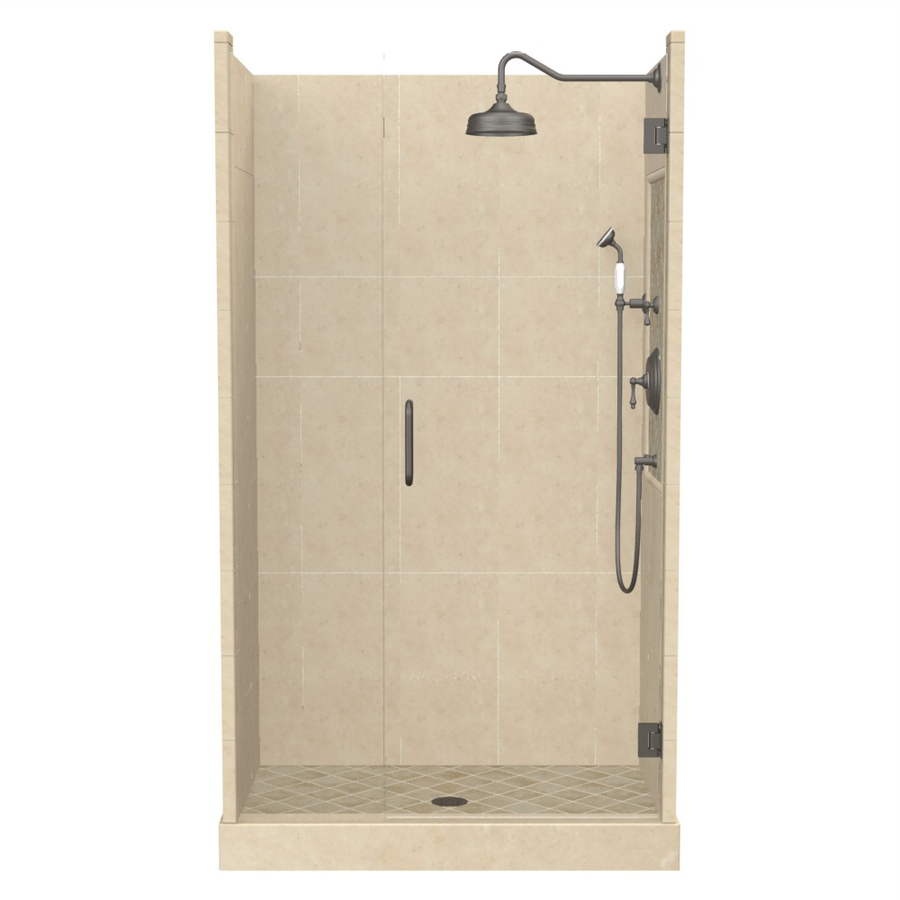 American Bath Factory Panel 86 in H x 36 in W x 48 in L Medium Fiberglass and Plastic Wall Alcove Shower Kit