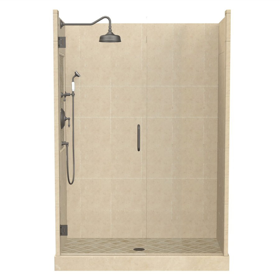 American Bath Factory Panel 86 in H x 36 in W x 60 in L Medium Fiberglass and Plastic Wall Alcove Shower Kit