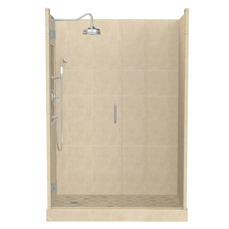 American Bath Factory Panel 86 in H x 30 in W x 60 in L Medium Fiberglass and Plastic Wall Alcove Shower Kit