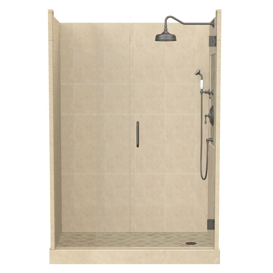 American Bath Factory Panel 86 in H x 32 in W x 60 in L Medium Fiberglass and Plastic Wall Alcove Shower Kit