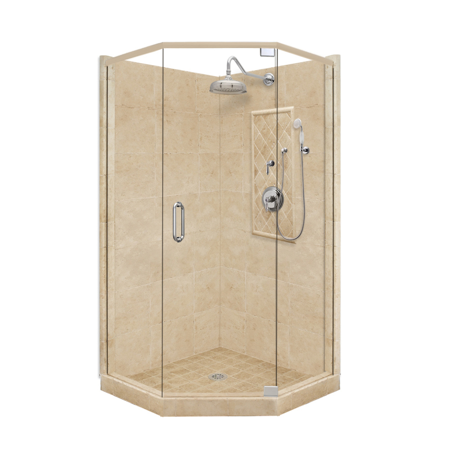 American Bath Factory Panel 86 in H x 36 in W x 36 in L Medium Neo Angle Corner Shower Kit