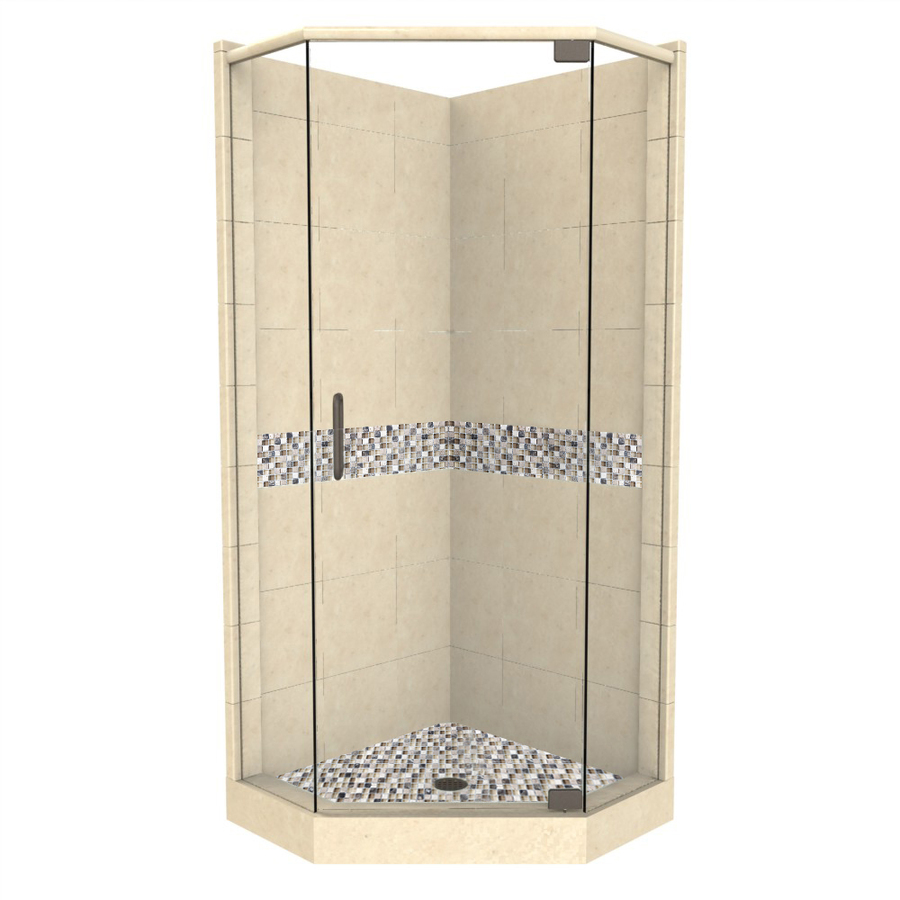 American Bath Factory Java 86 in H x 32 in W x 36 in L Medium with Java Accent Neo Angle Corner Shower Kit