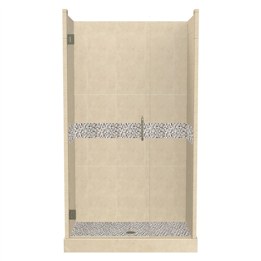 American Bath Factory Java 86 in H x 36 in W x 42 in L Medium with Accent Fiberglass and Plastic Wall Alcove Shower Kit